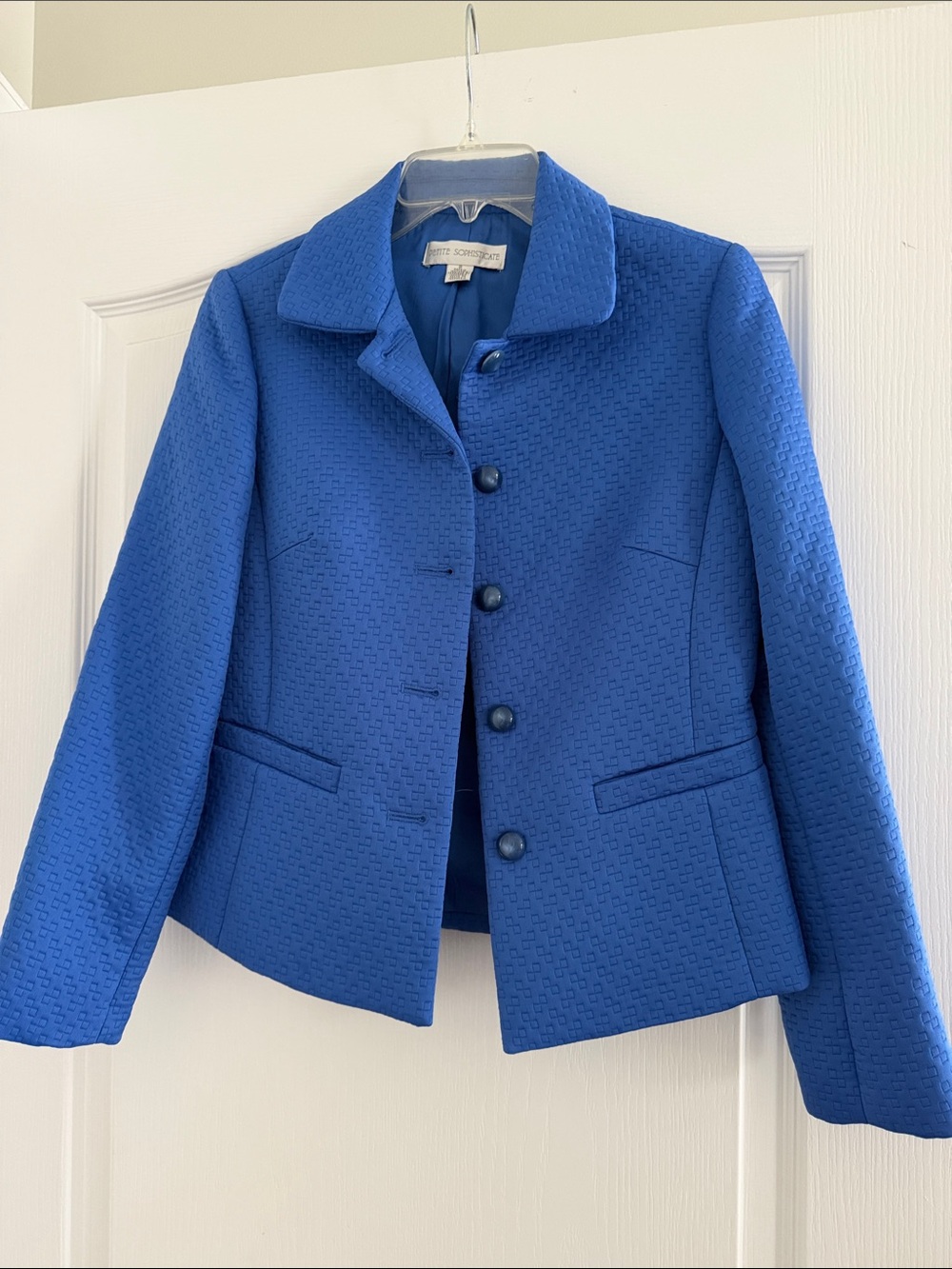 Petite Sophisticate Cobalt Blue Textured Blazer